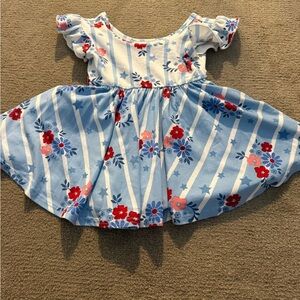 ⭐️3 for $25⭐️Dot Dot Smile Striped Floral Dress in Blue and Red